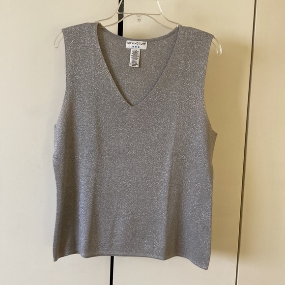 Two Piece set Silver Metallic Knits EUC - Picture 3 of 7